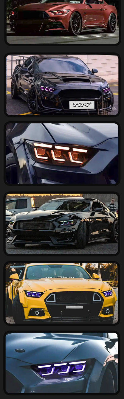 RGB Headlight LED Projetor Headlight For Ford Mustang 2015-2017