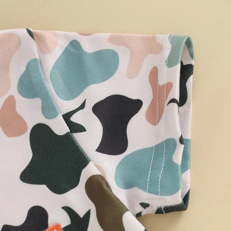 1 Pc Camo Animal Embroidery Onesie 0-18M