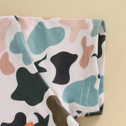 1 Pc Camo Animal Embroidery Onesie 0-18M