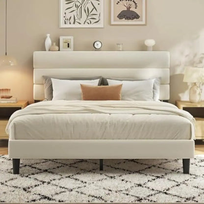 Velvet Padded Queen Size Bed Frame
