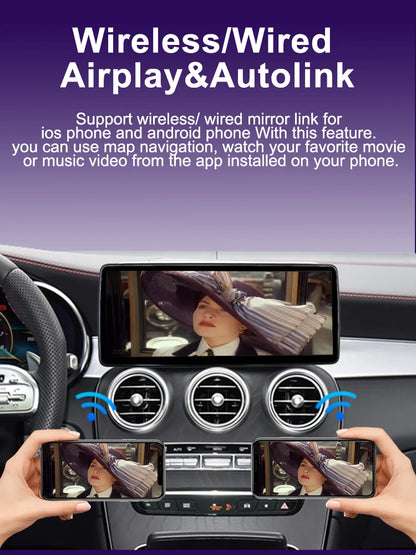 Wireless Carplay Android Auto Touchscreen for BENZ C CALSS W205 GLC 2015 - 2018