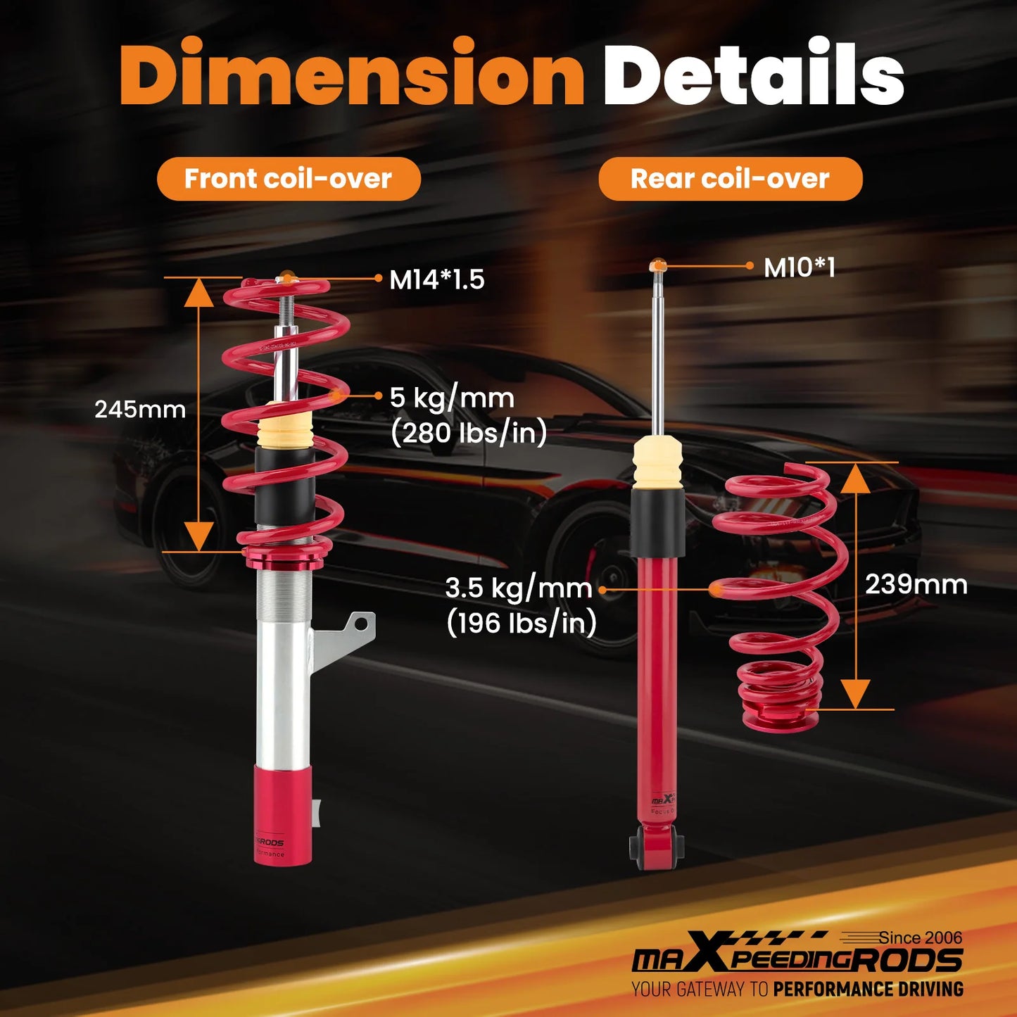 Suspension Coil Spring Kit For VW 2003-2013