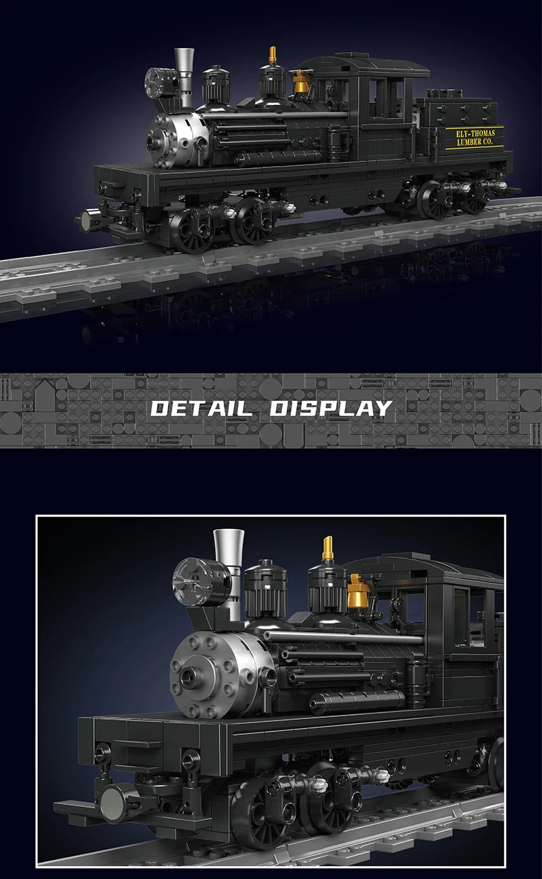Mould King 12032 Steam Locomotive Building Block Assembly