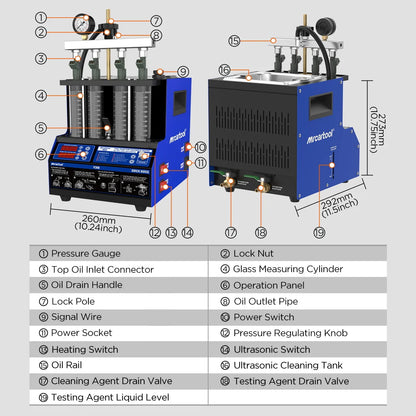 MR CARTOOL V308 Car Fuel Injector Cleaner and Tester