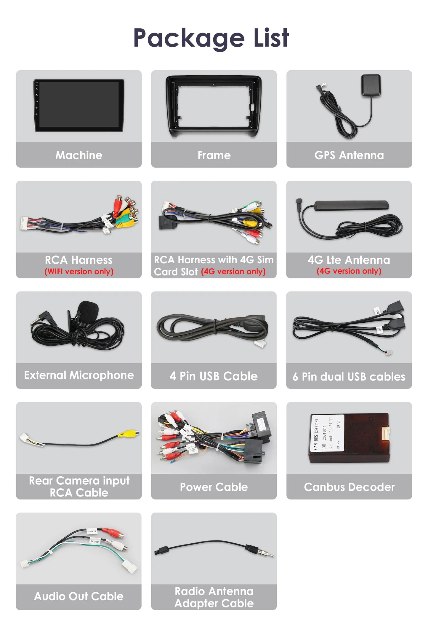 CarPlay Android Auto radio For Audi TT MK2 8J 2006-2014