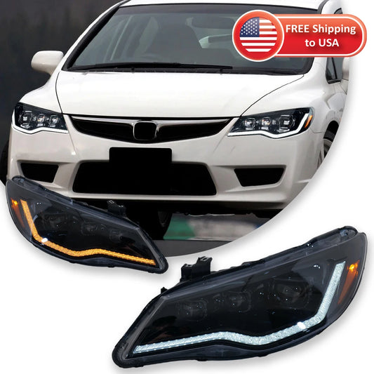 LED Projector Headlights For Honda Civic 8th FD2 2012-2015