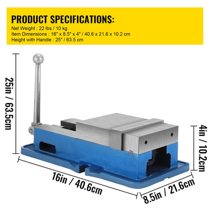 6 inch Lock Vise for Precision, Milling Vice with 6 Inch Jaw for Drill Press