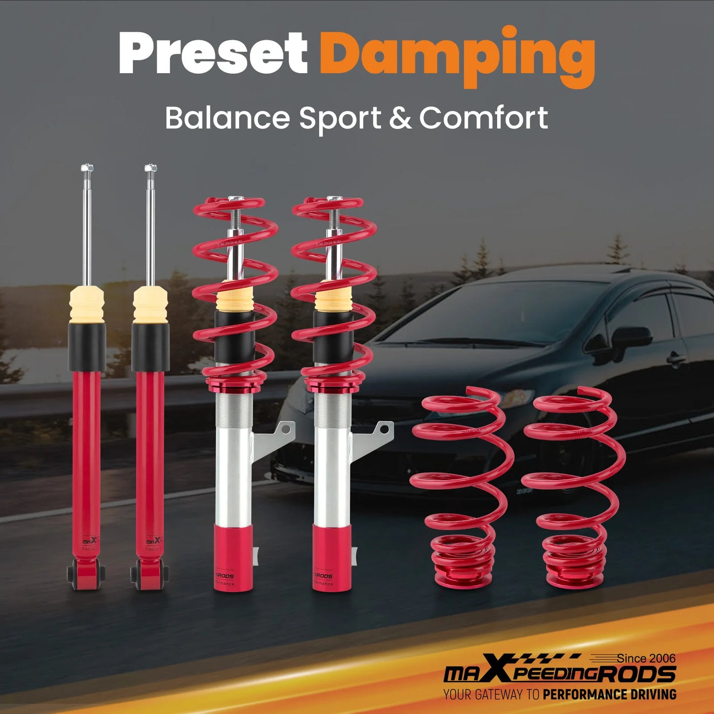 Suspension Coil Spring Kit For VW 2003-2013