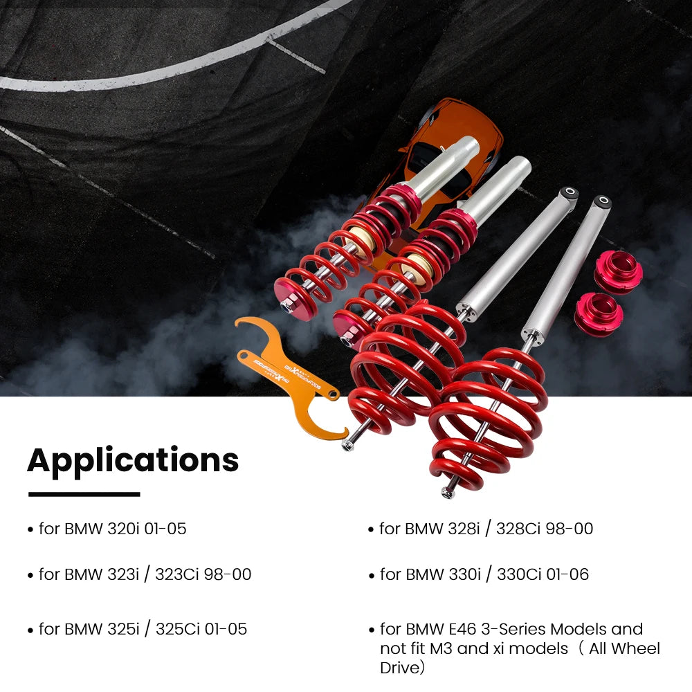 Adjustable Coilovers Suspension Kit For 3 series E46