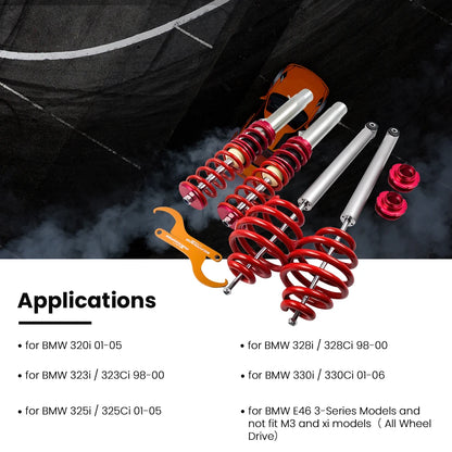Adjustable Coilovers Suspension Kit For 3 series E46