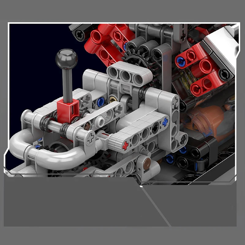 Mould King 10225 Motorized V8 Car Engine Building Block Assembly