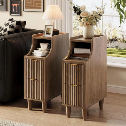 Set of 2 Narrow Bedside Table