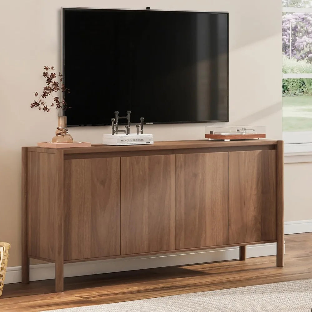 Solid Wood Storage Cabinet with 4 Doors