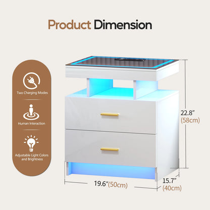 Motion LED Nightstand with Wireless Charging Station