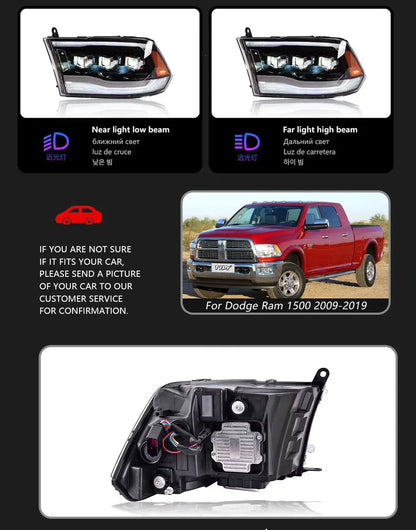 Car Lights For Dodge Ram 1500 Headlight 2009-2019
