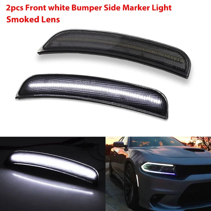 iJDM Front/Rear Bumper Side Marker Replace OEM Sidemarker Lamps For Dodge Charger 15-22