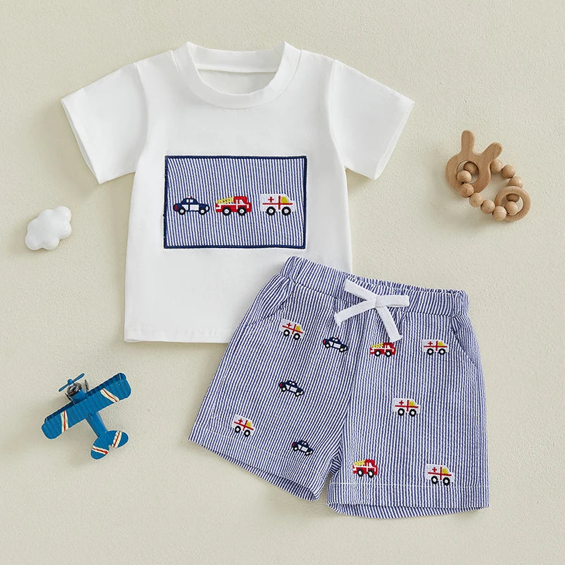 2Pc Emergency Services Embroidery Outfit 6M-4T