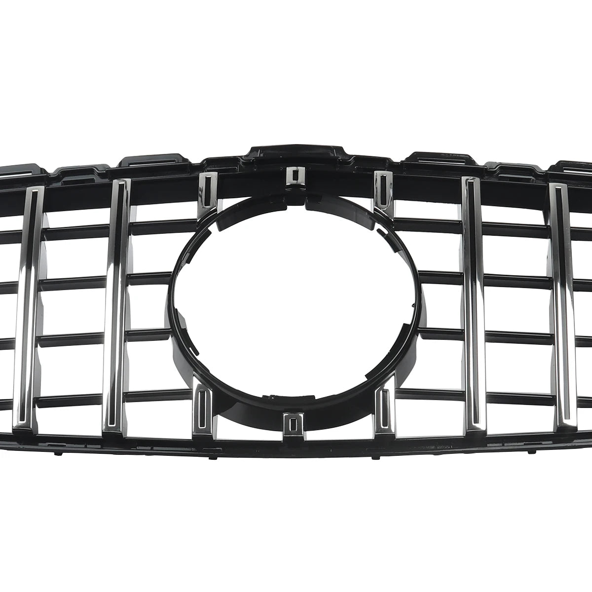 Chrome + Black Front Grille For Mercedes-Benz W205 C250 C300 2015-2018
