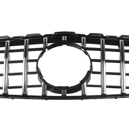Chrome + Black Front Grille For Mercedes-Benz W205 C250 C300 2015-2018