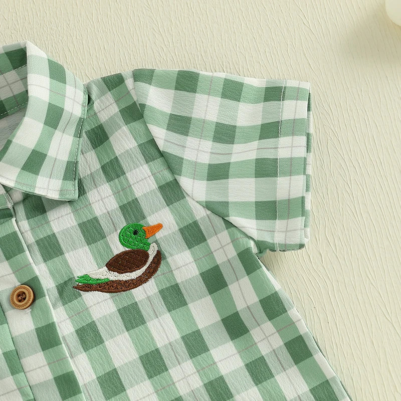 1Pc Plaid jumpsuit 3-18M