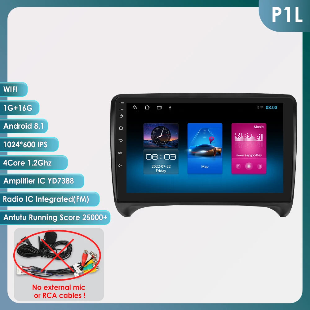 CarPlay Android Auto radio For Audi TT MK2 8J 2006-2014