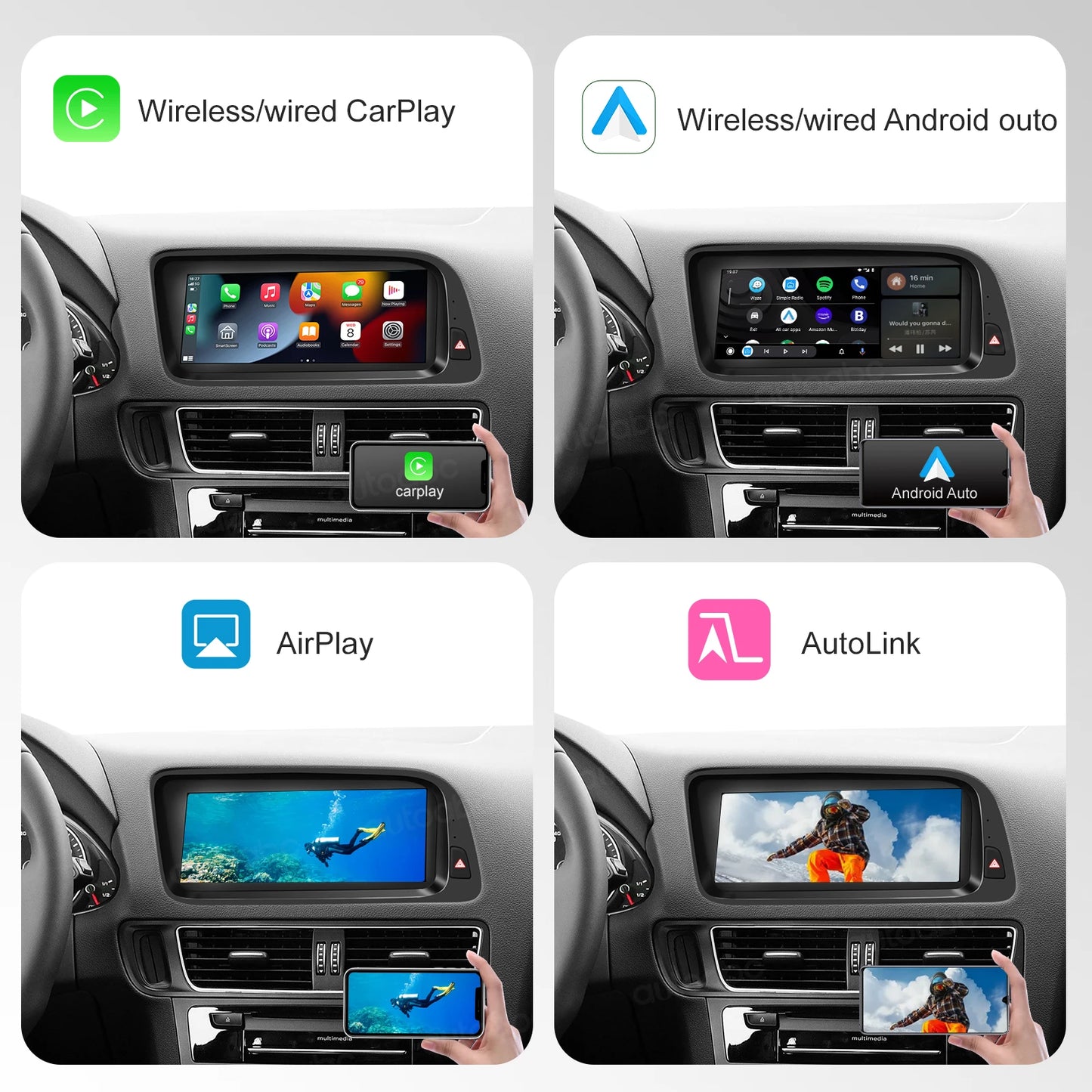 CarPlay Android Auto Interface Adapter For Audi A4 B8 A5 Q5 2009-2016