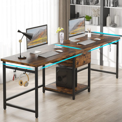 Two Person Desk with 2 Drawers