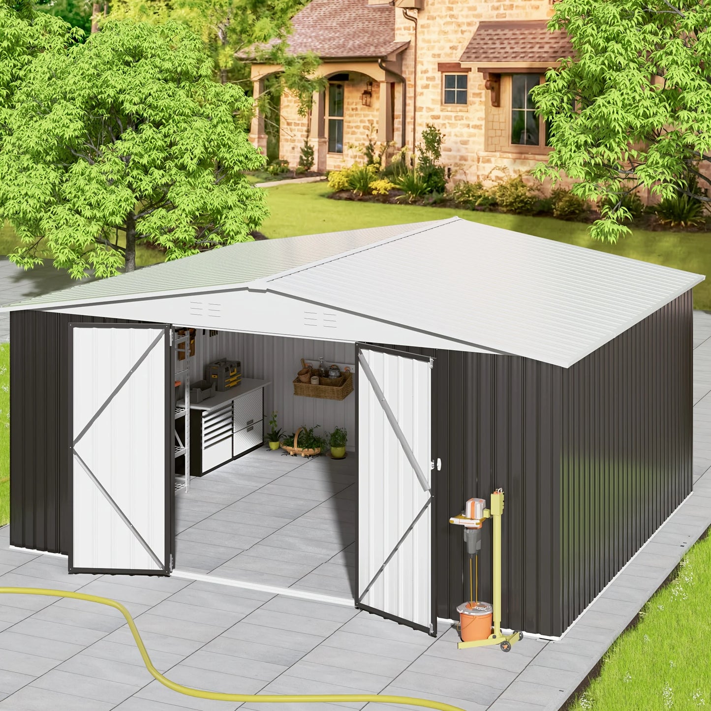 12x14FT Heavy Duty Steel Shed