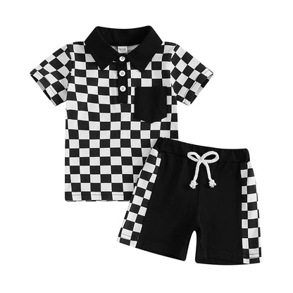 2Pc Checkered Button Up Outfit 12m-4T