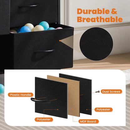 Multi-Use Fabric 9-Drawer Organizer Stand