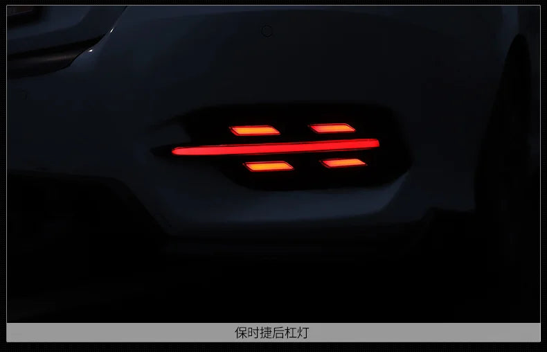 Carbon Fiber Rear Bumper Fog Lights For Honda Civic 10th Gen 2016-2020