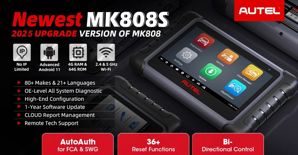 Autel MK808S Automotivo OBD2 Scanner