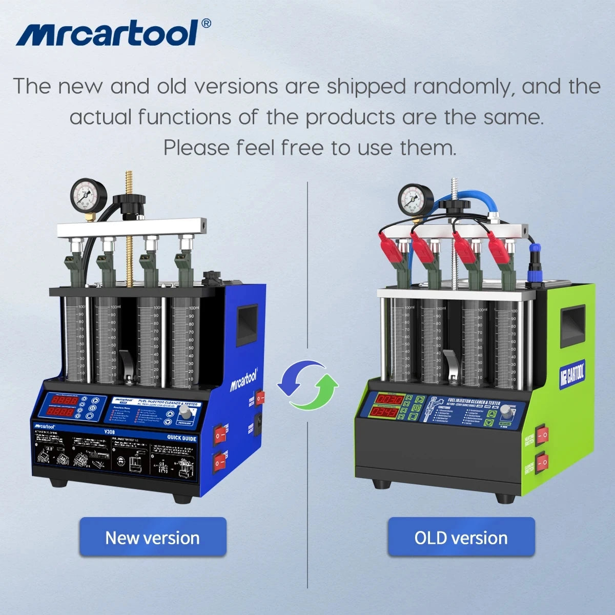 MRCARTOOL V308 Car Fuel Injector Tester Ultrasonic Cleaning Heating Cleaning Fluid Volume Detection Tightness Test Motorcycle