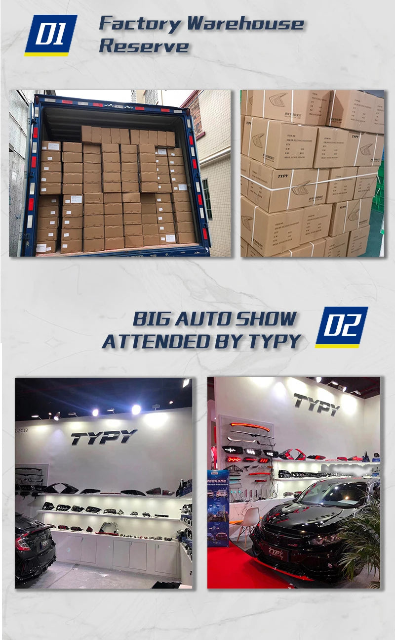 Carbon Fiber Rear Bumper Fog Lights For Honda Civic 10th Gen 2016-2020