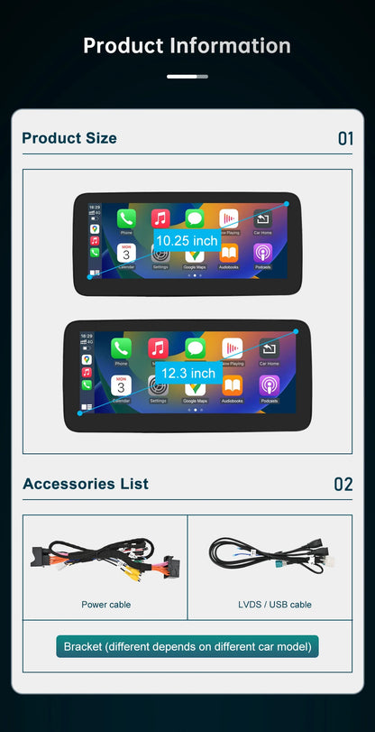 12.3 inch Ultra-thin Screen for Mercedes-Benz 2015-2018