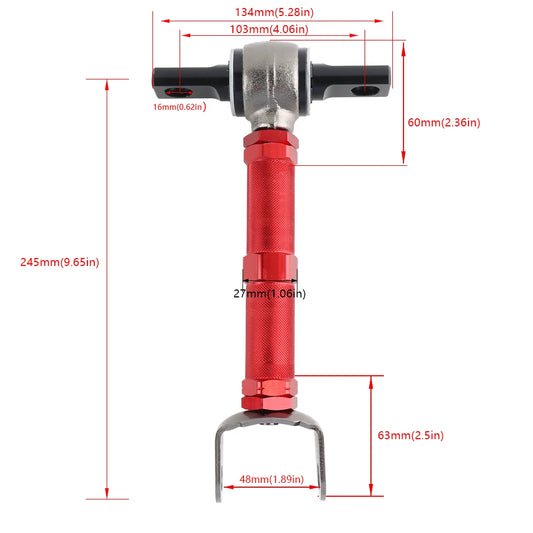 1Pair Alloy Steel Adjustable Rear Control Camber Arms for 01-05 Honda Civic 02-06 Acura RSX