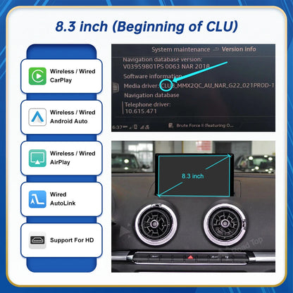 Carplay Wireless Android Auto interface For Audi A3 S3 2013-2018