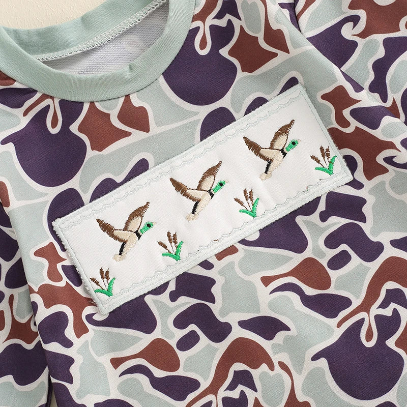 1Pc Camo Duck Embroidered Onesie 3-18m