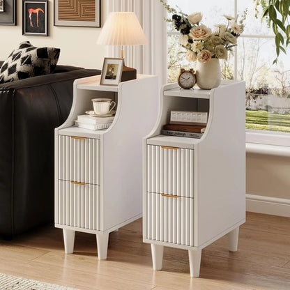 Set of 2 Narrow Bedside Table