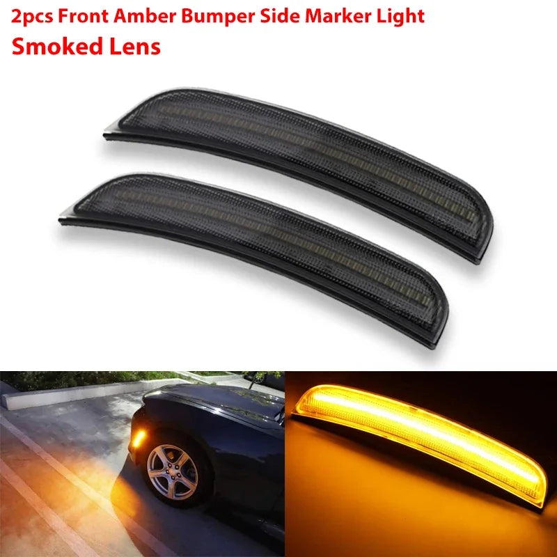 iJDM Front/Rear Bumper Side Marker Replace OEM Sidemarker Lamps For Dodge Charger 15-22