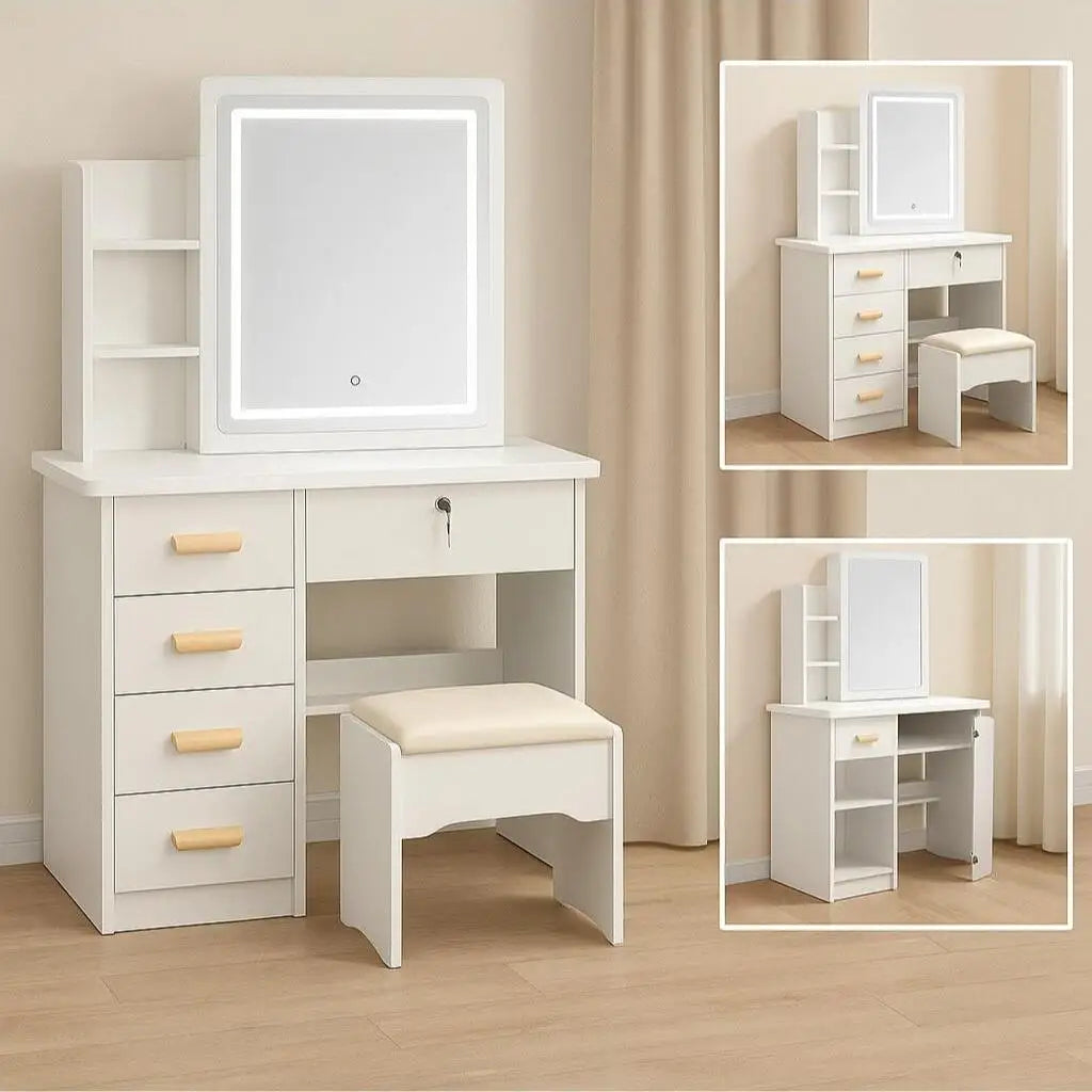 Vanity Set with LED Mirror
