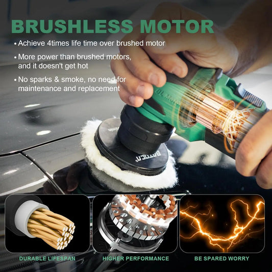 Cordless Car Polisher Set with 2pcs