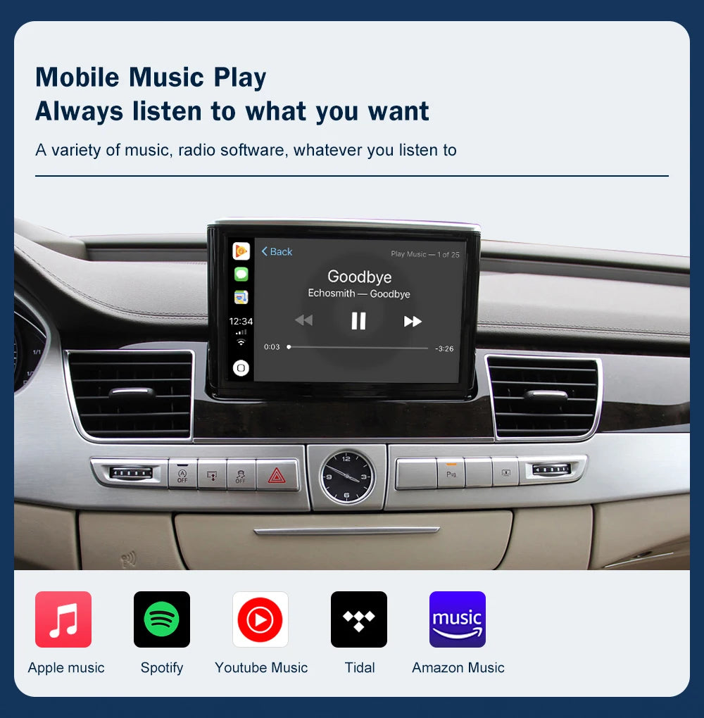 Wireless CarPlay Android Auto Interface for Audi A8 2012-2018,