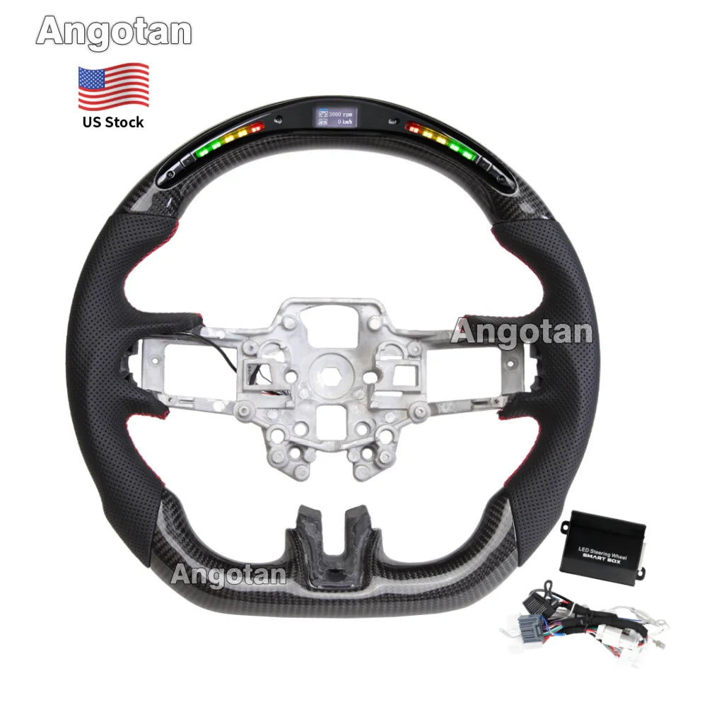 LED Carbon Fiber Steering Wheel for Ford Mustang 2015-2023