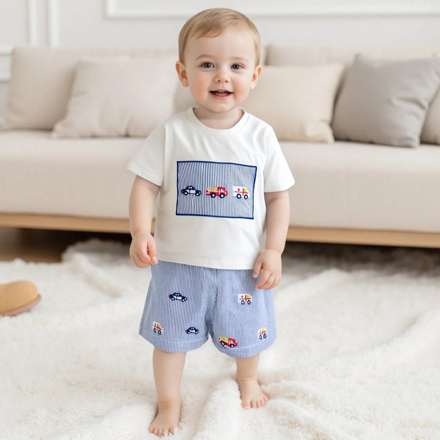 2Pc Emergency Services Embroidery Outfit 6M-4T