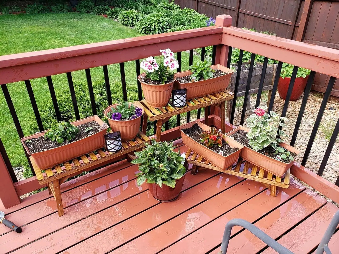 3-Tier Wood Ladder Shelf