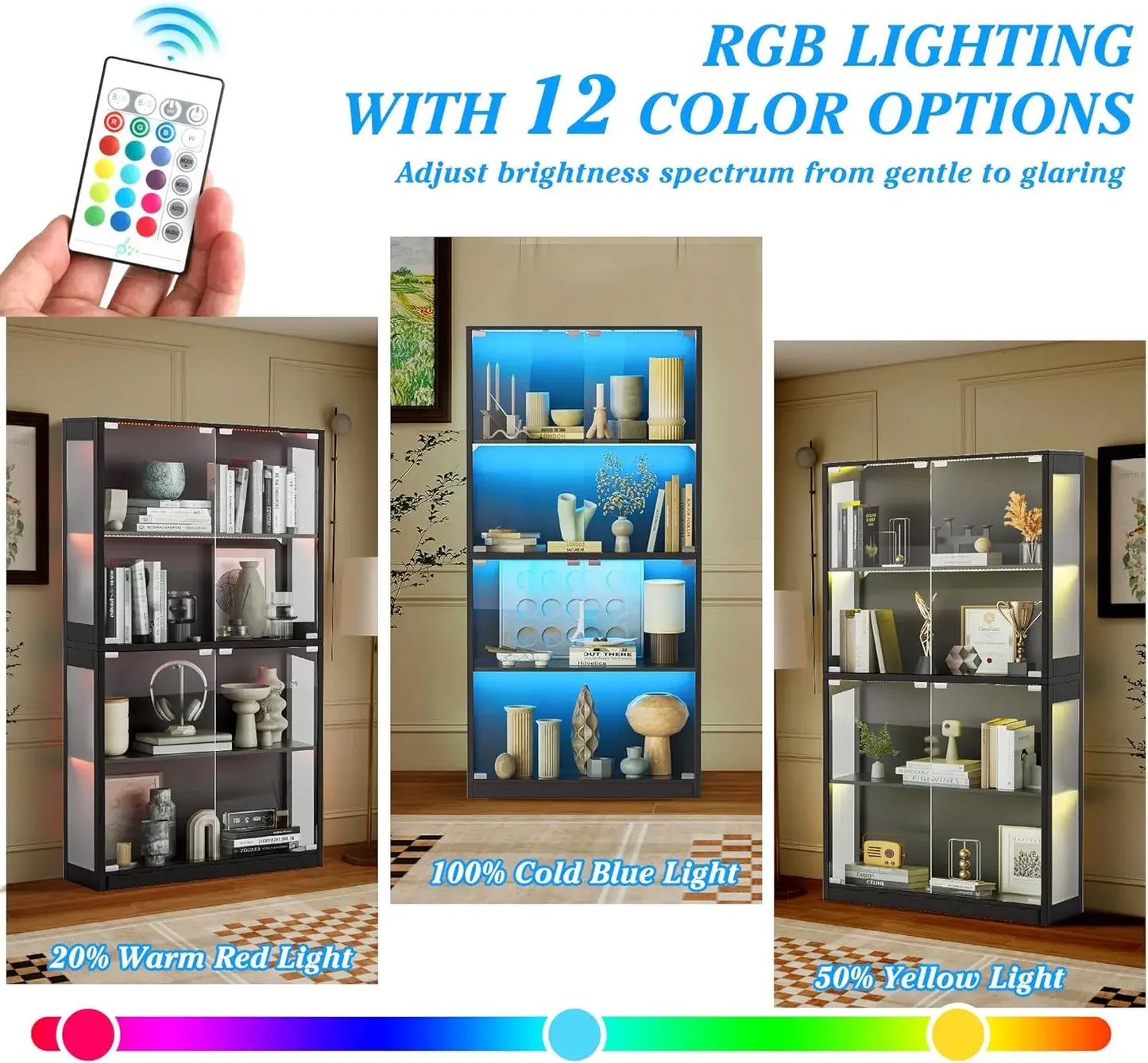 4 Tier 65" Display Cabinet W/ Lights