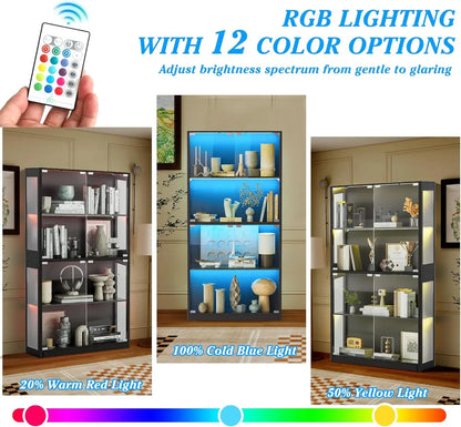 4 Tier 65" Display Cabinet W/ Lights