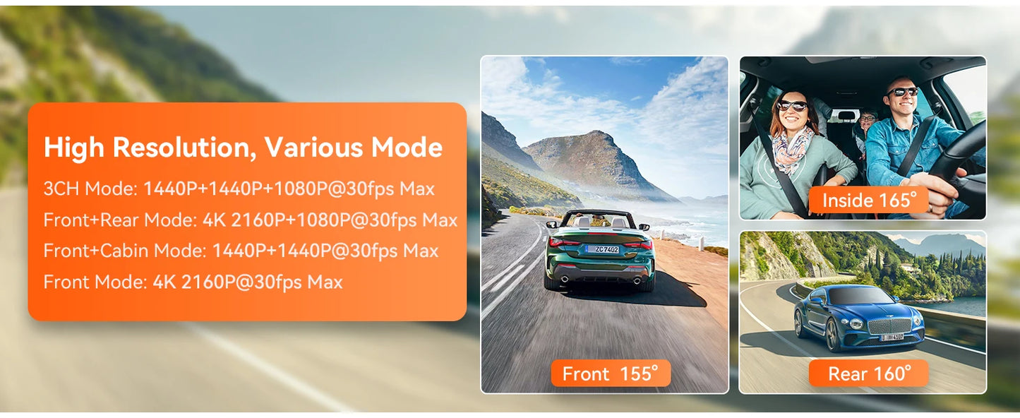 Vantrue N4 4K Dashcam 4K+1080P Front and Rear Dash Camera