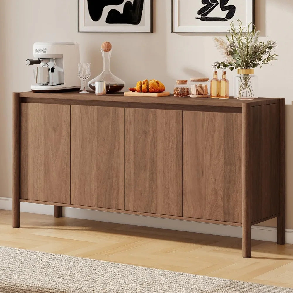 Solid Wood Storage Cabinet with 4 Doors